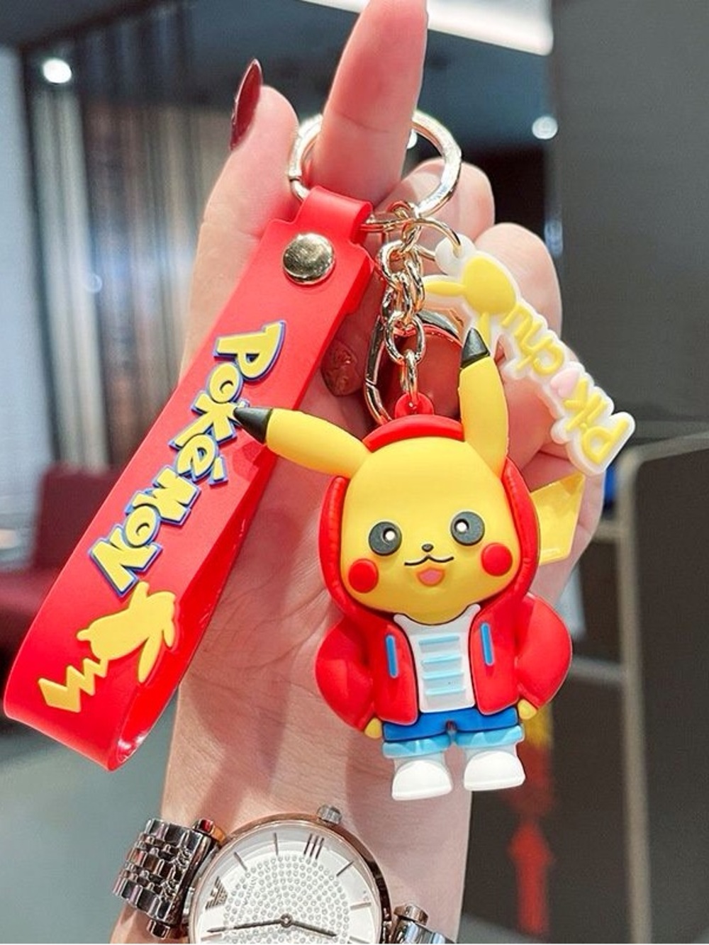 Pokemon Red & Yellow Pikachu Hoodie Keychain
